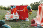 Red and Cream Stars and Stripes Tablecloth