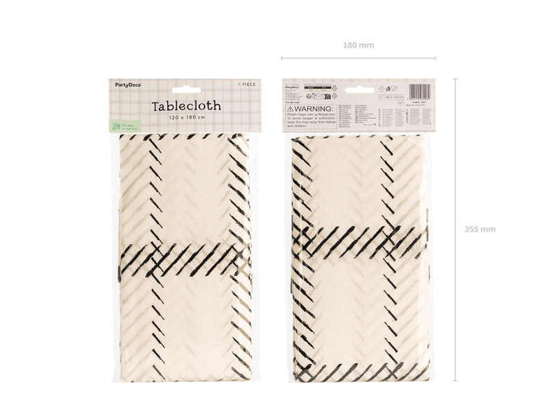 Cream and Black Bow Plaid Table Runner