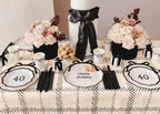 Cream and Black Bow Plaid Table Runner