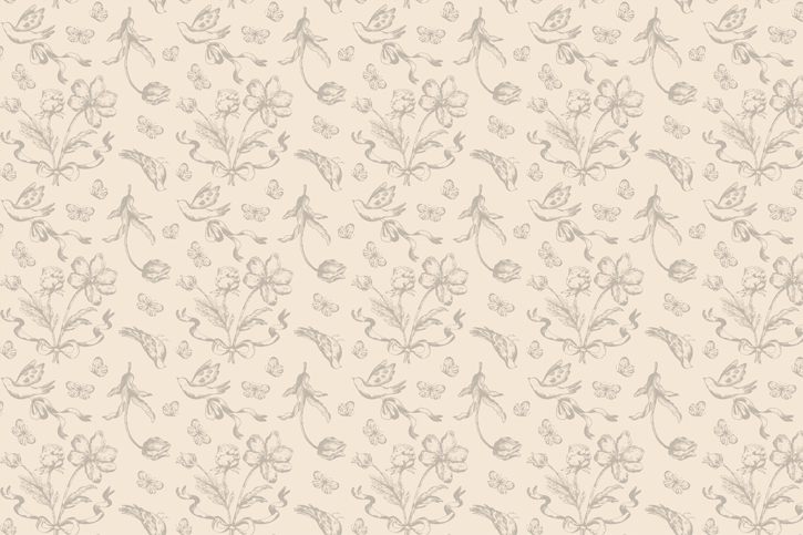 Beige Floral Pattern Tablecloth