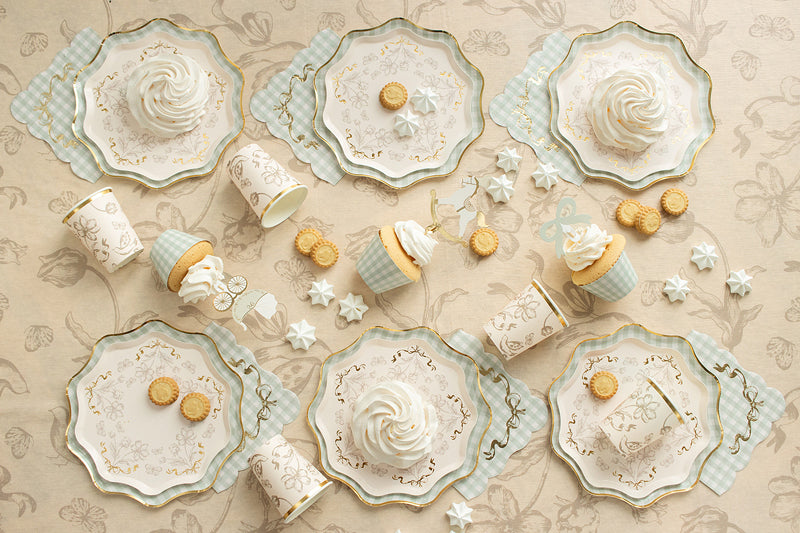 Beige Floral Pattern Tablecloth