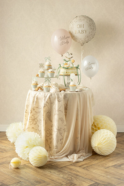 Beige Floral Pattern Tablecloth
