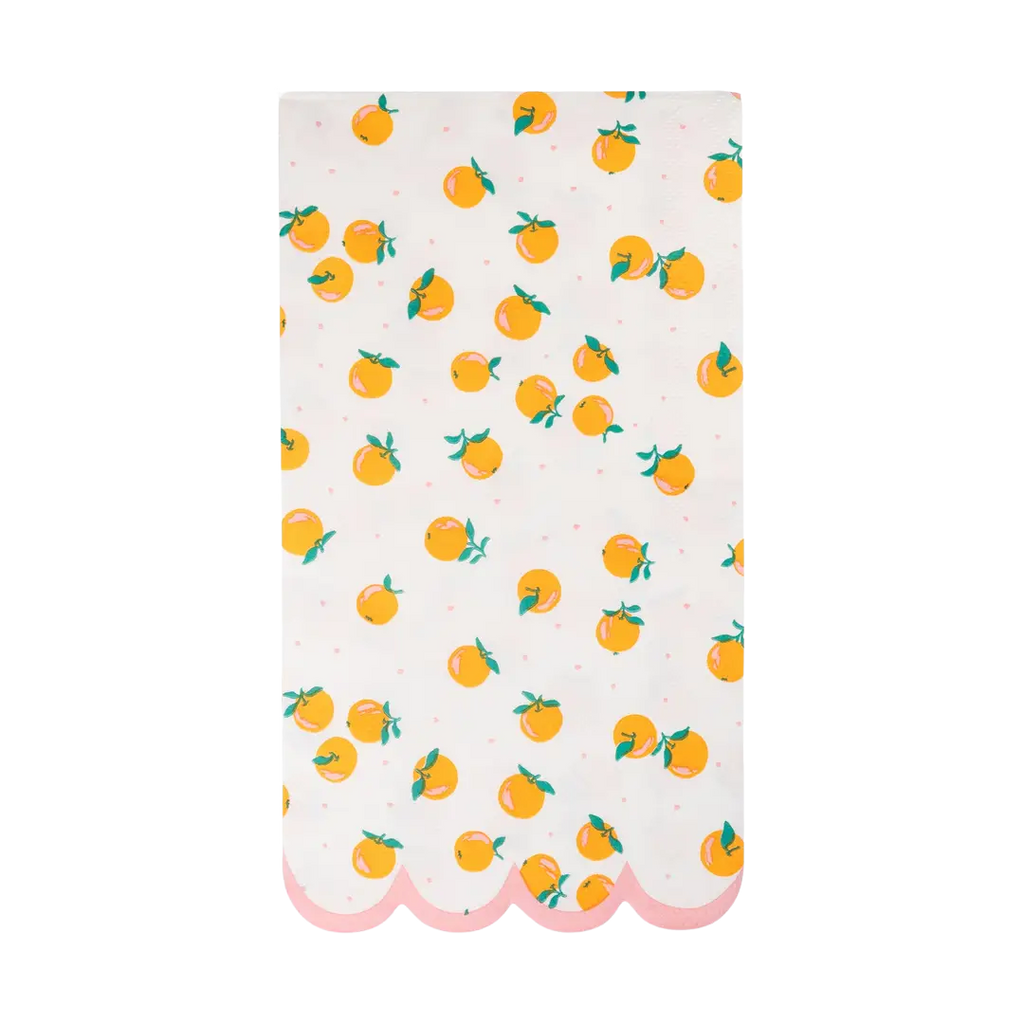 Oranges Scalloped Edged Guest Napkins