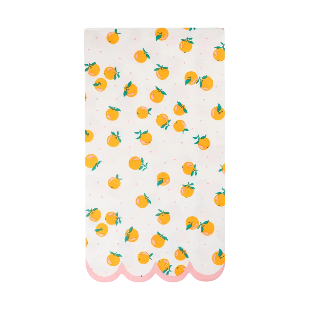 Oranges Scalloped Edged Guest Napkins