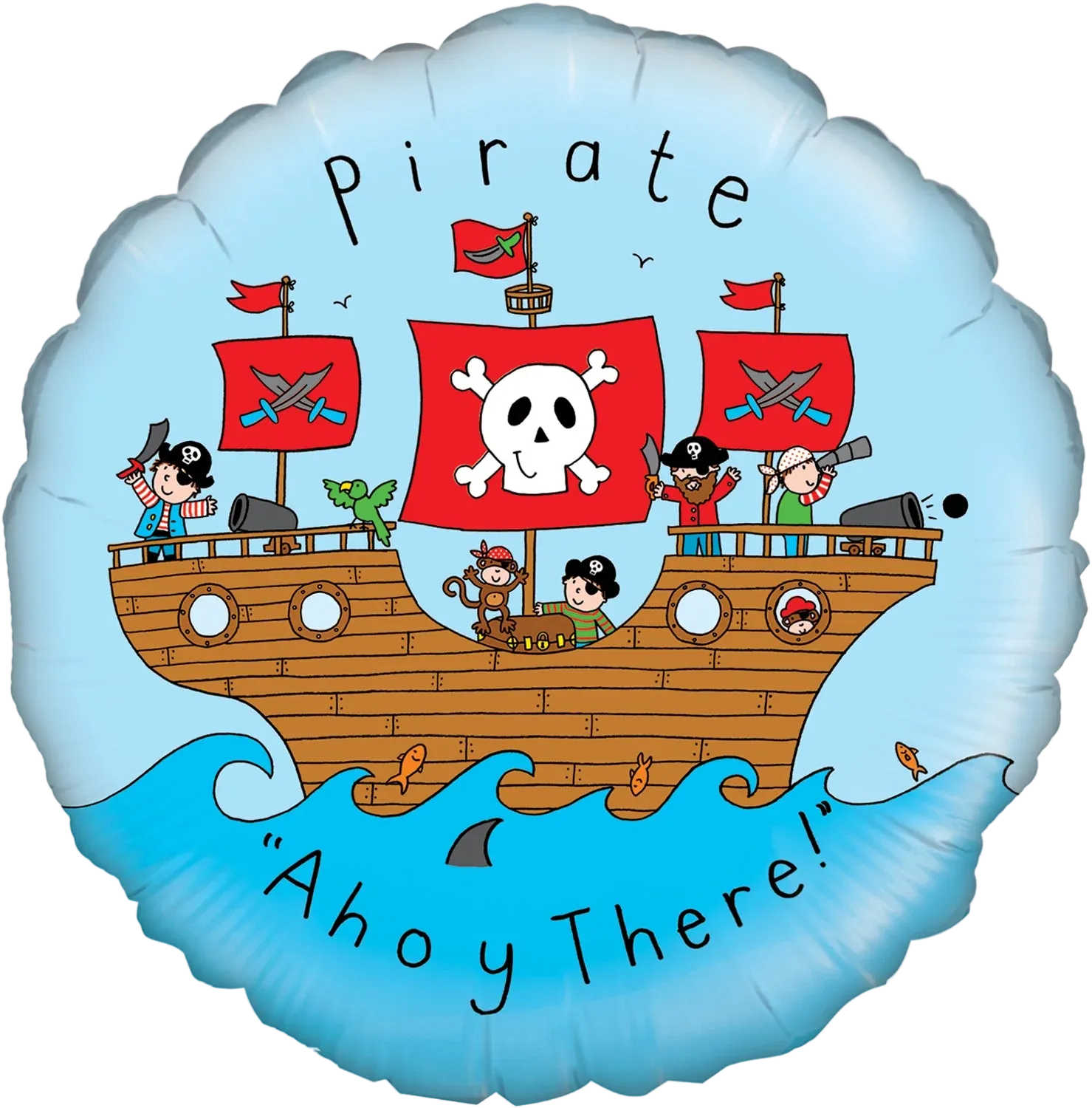 Blue Pirates in Ship Foil Balloon, 18