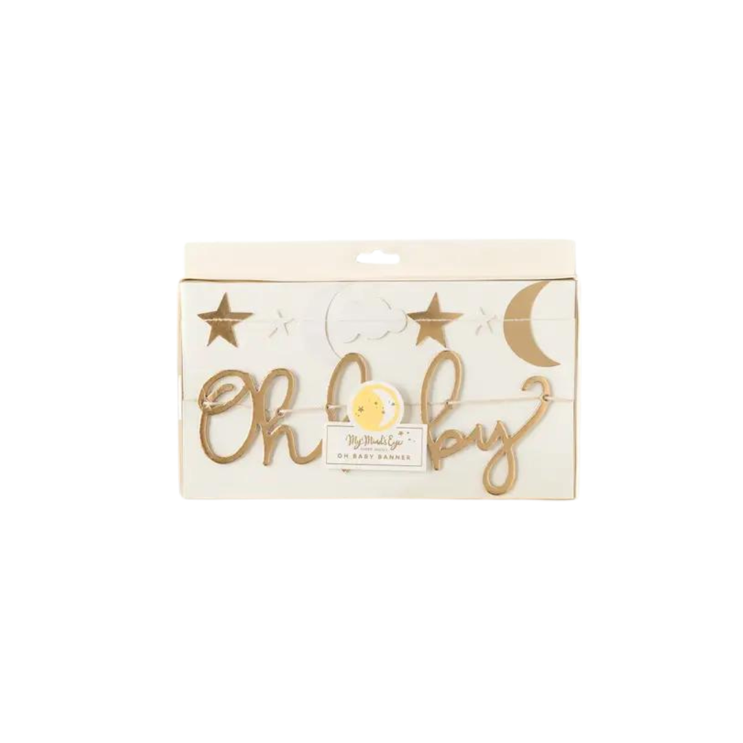 Gold "Oh Baby" Banner Set