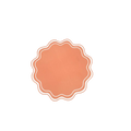 Orange wavy scallop paper placemat with white trim for celebrations from Parte Haus party supply store in Bethesda MD