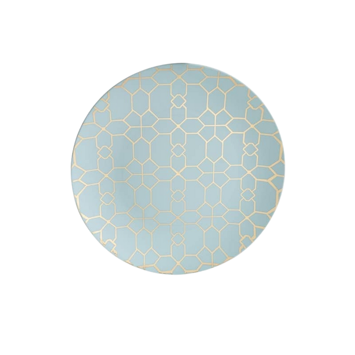 Mint and Gold Pattern Dinner Plastic