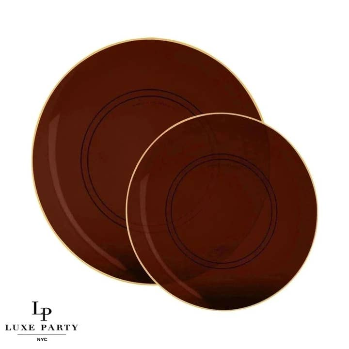 Transparent Mocha Reusable Plates - 2 Sizes