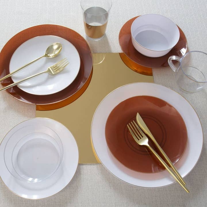 Transparent Mocha Reusable Plates - 2 Sizes