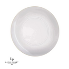 Clear and Gold Plastic Round Dinner Plates