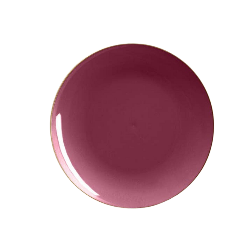 Cranberry Red Gold  Plastic Plates - 2 Sizes