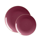Cranberry Red Gold  Plastic Plates - 2 Sizes