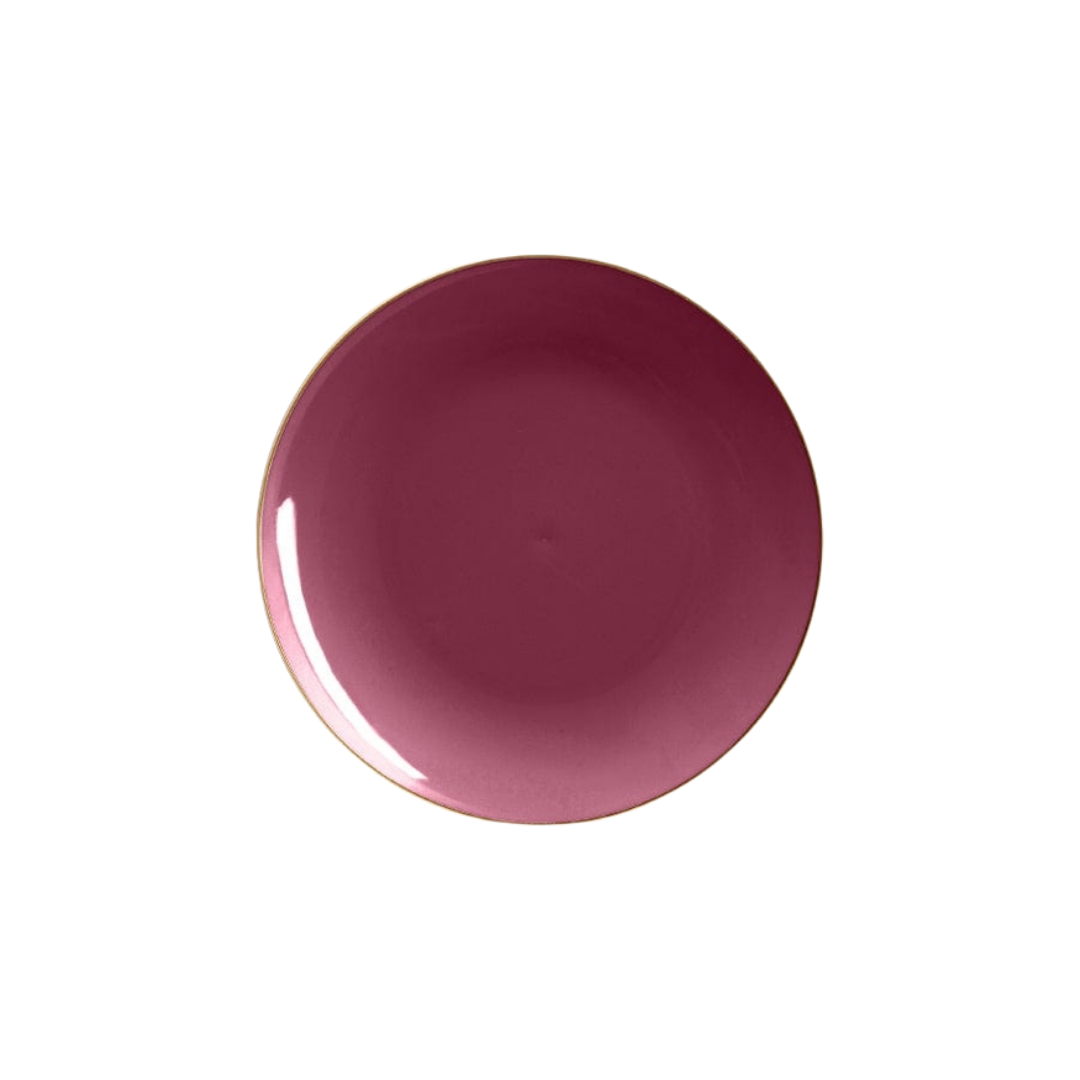 Cranberry Red Gold  Plastic Plates - 2 Sizes