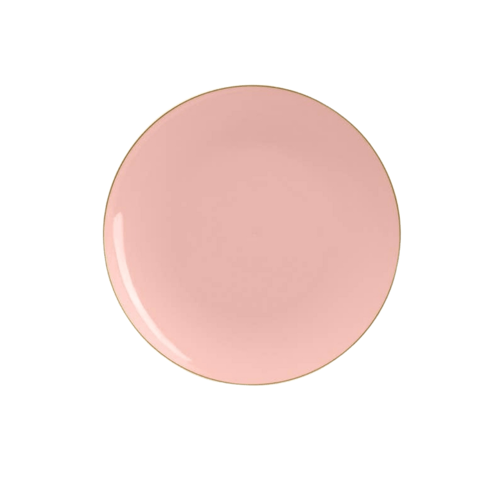 Coral Gold Rimmed Plastic Plates - 2 Sizes