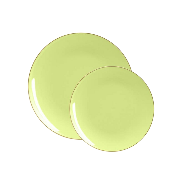 Lime and Gold Plastic  Plastic Plates - 2 Sizes