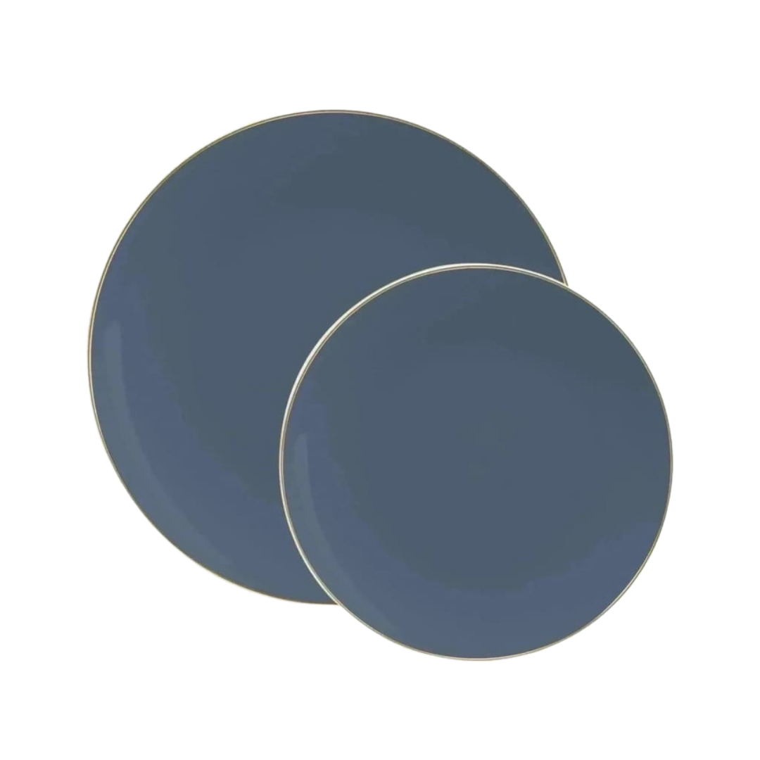 Slate Blue Plastic Plates - 2 Sizes