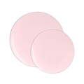 Blush pink round plates simple modern design birthday celebration from Parte Haus party supply store in Bethesda MD