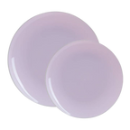 Lavender Silver Rimmed Reusable Plates - 2 Sizes