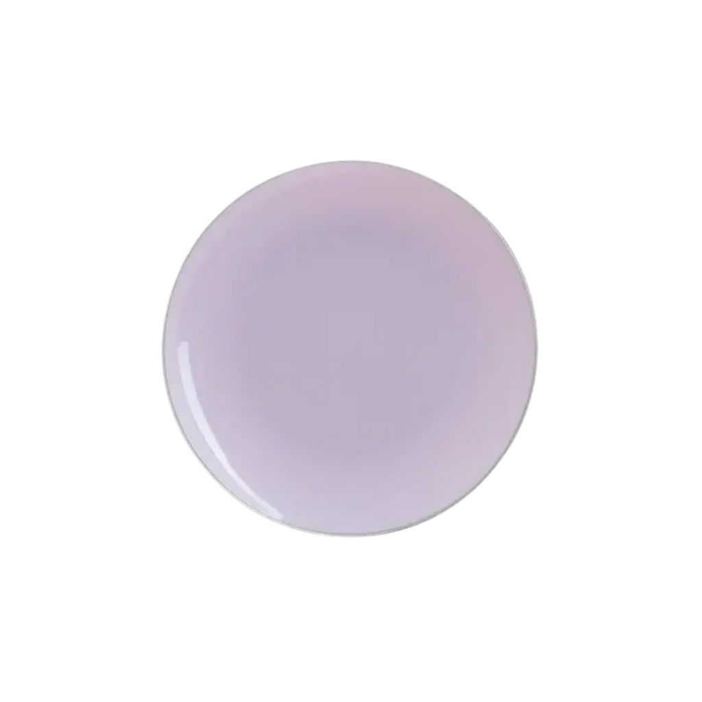 Lavender Silver Rimmed Reusable Plates - 2 Sizes