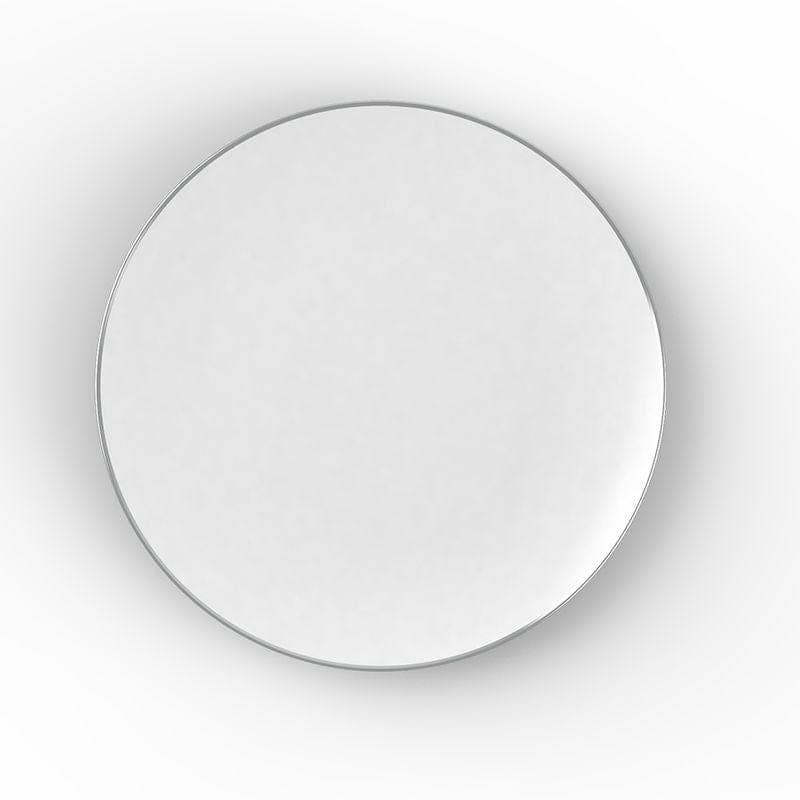White Silver Rimmed Reusable Plates - 2 Sizes