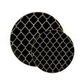 Black gold patterned plates elegant dinner decor from Parte Haus party supply store in Bethesda Maryland