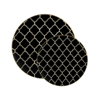 Black gold patterned plates elegant dinner decor from Parte Haus party supply store in Bethesda Maryland