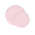 Blush & Silver Lattice Pattern Reusable Plates - 2 Sizes