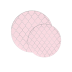 Blush & Silver Lattice Pattern Reusable Plates - 2 Sizes