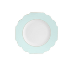 Mint and Gold Scalloped Rimmed Plastic Plates - 2 Sizes