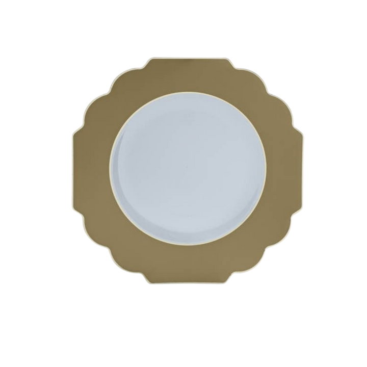 Gold and Clear Scalloped Plastic Plates - 2 Size Options