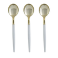 Clear and Gold Plastic Mini Spoons - 20 pcs