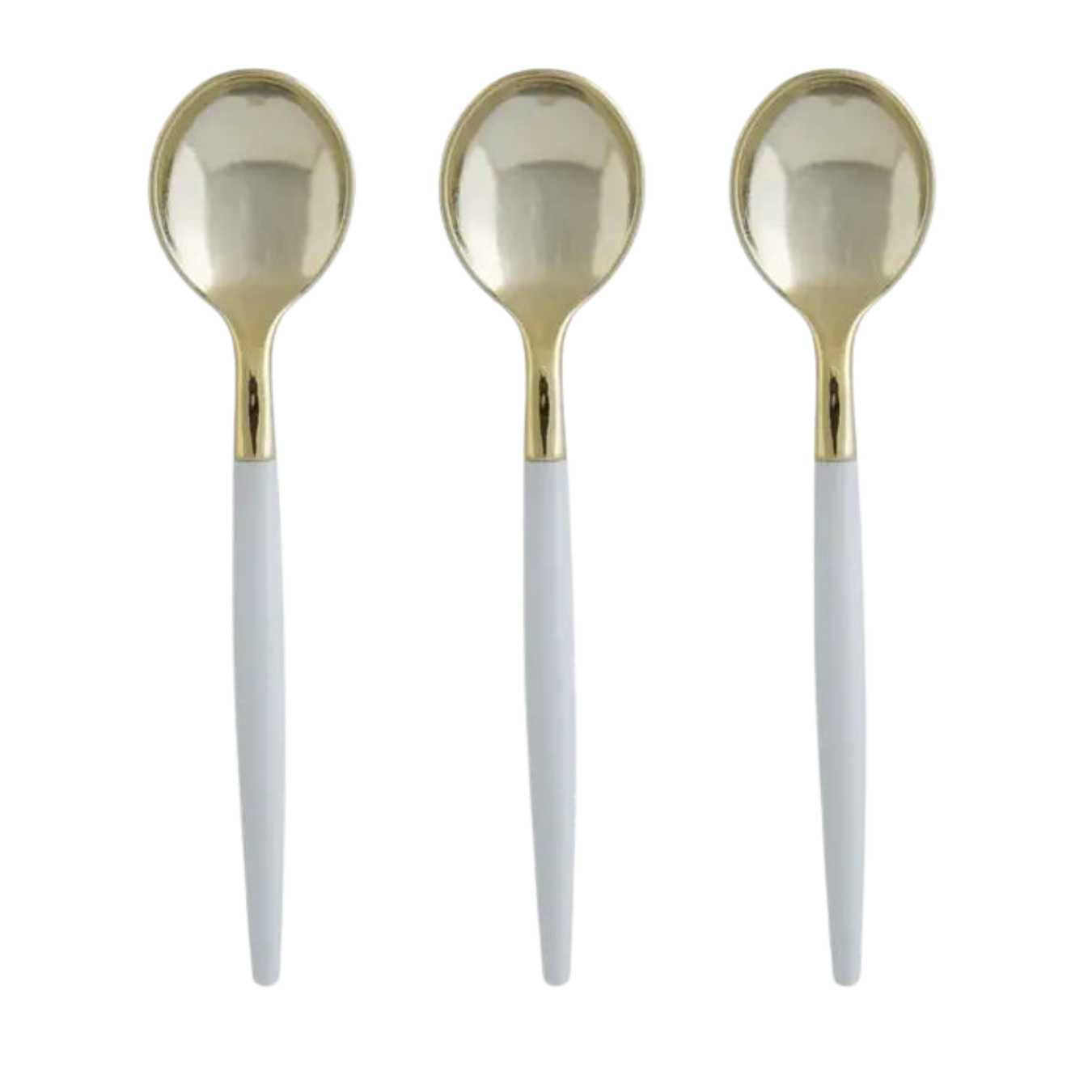 Clear and Gold Plastic Mini Spoons - 20 pcs