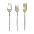 Clear and Gold Plastic Mini Forks - 20 pcs