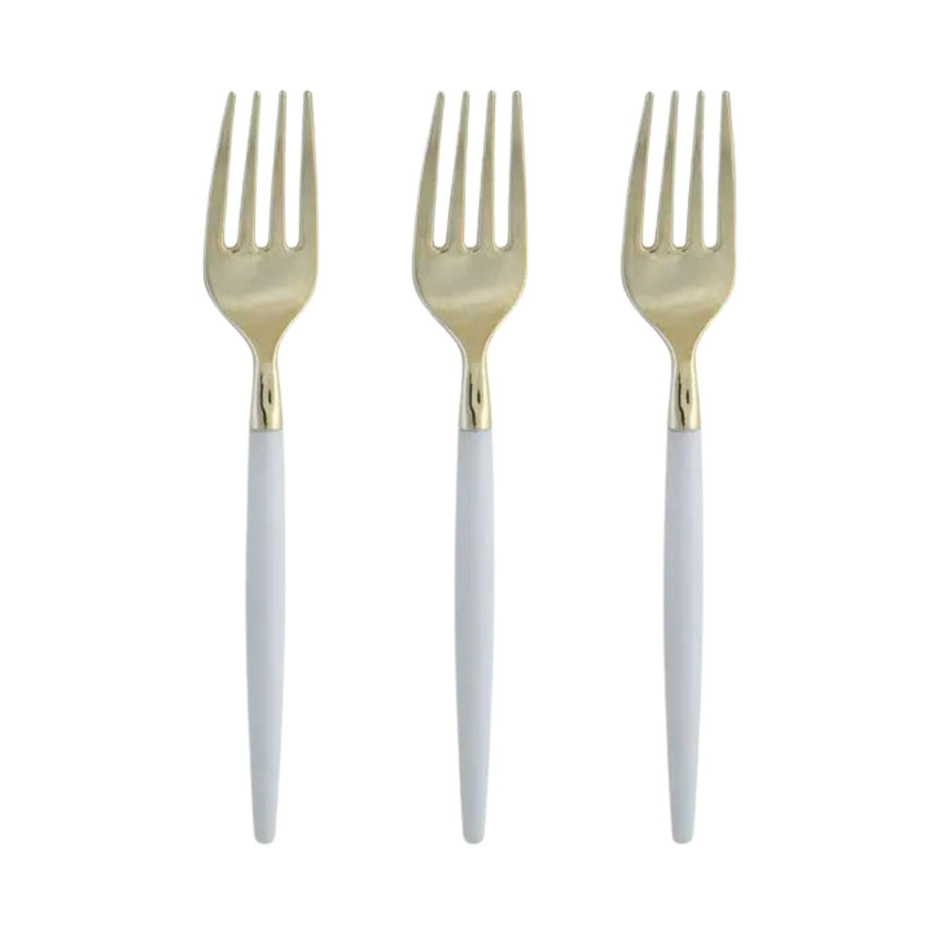 Clear and Gold Plastic Mini Forks - 20 pcs