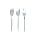 Clear and Silver Plastic Mini Forks - 20 pcs
