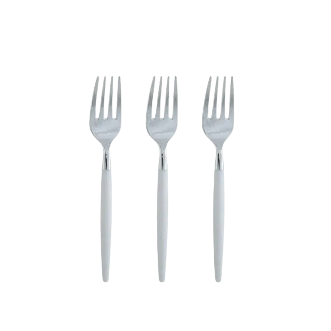 Clear and Silver Plastic Mini Forks - 20 pcs