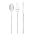 White & Silver Neo Classic Reusable Cutlery Set - 32 pcs