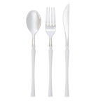 White & Silver Neo Classic Reusable Cutlery Set - 32 pcs