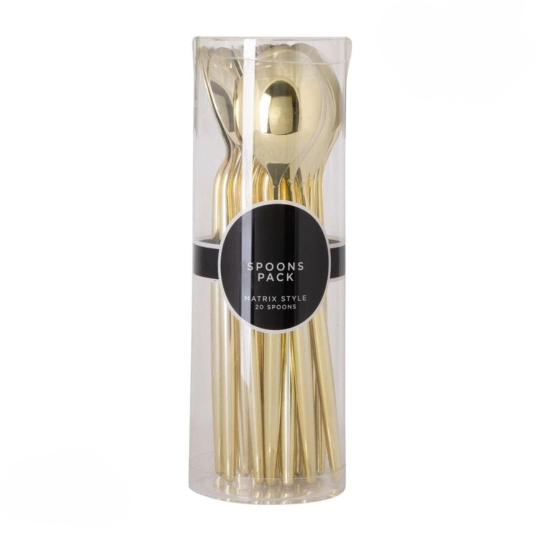 Chic Gold Reusable Spoons | 20 Pieces