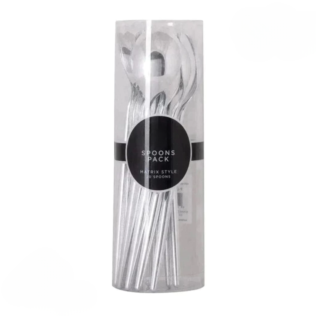 Silver Chic Reusable Spoons - 20 pcs