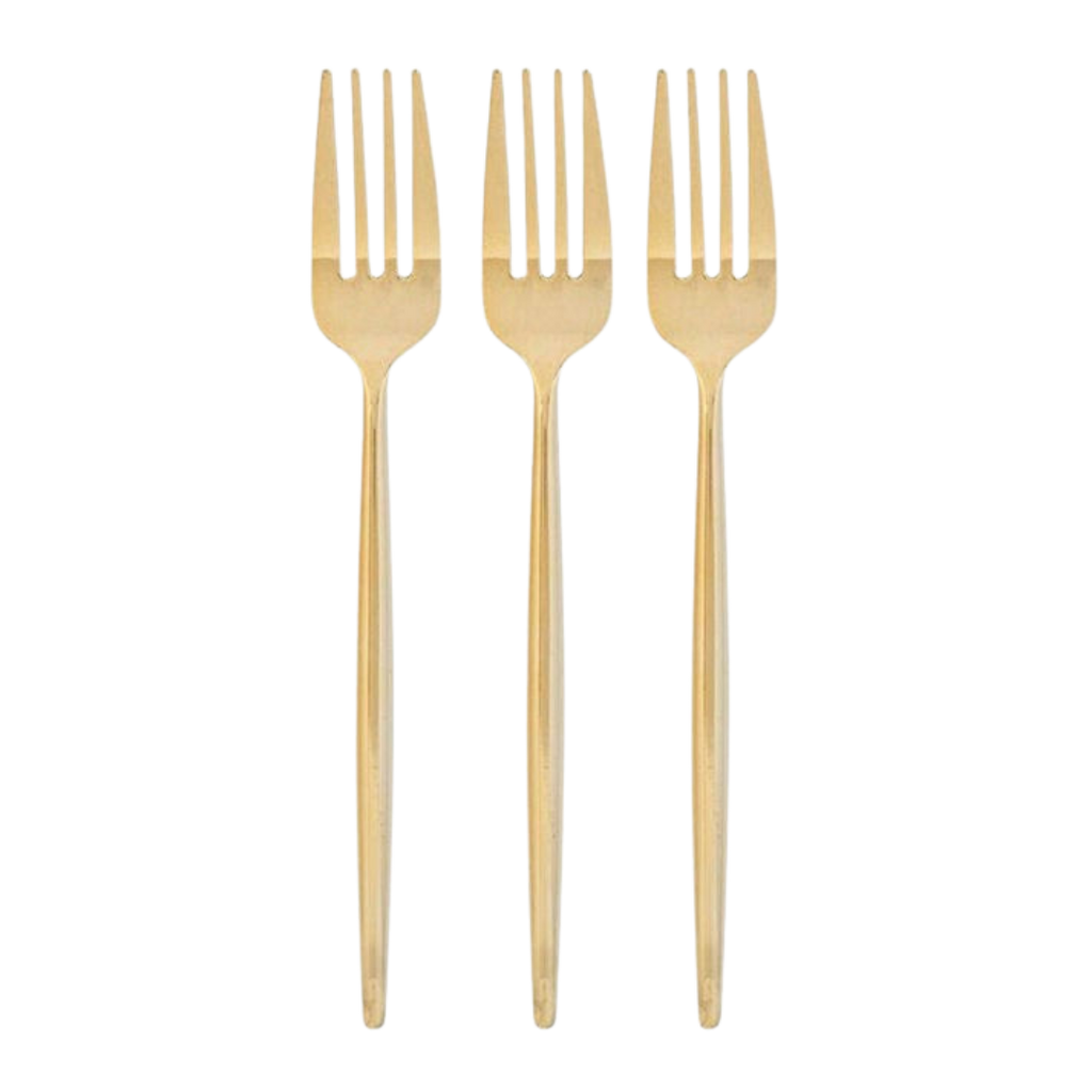 Chic Gold Reusable Forks | 20 Pieces