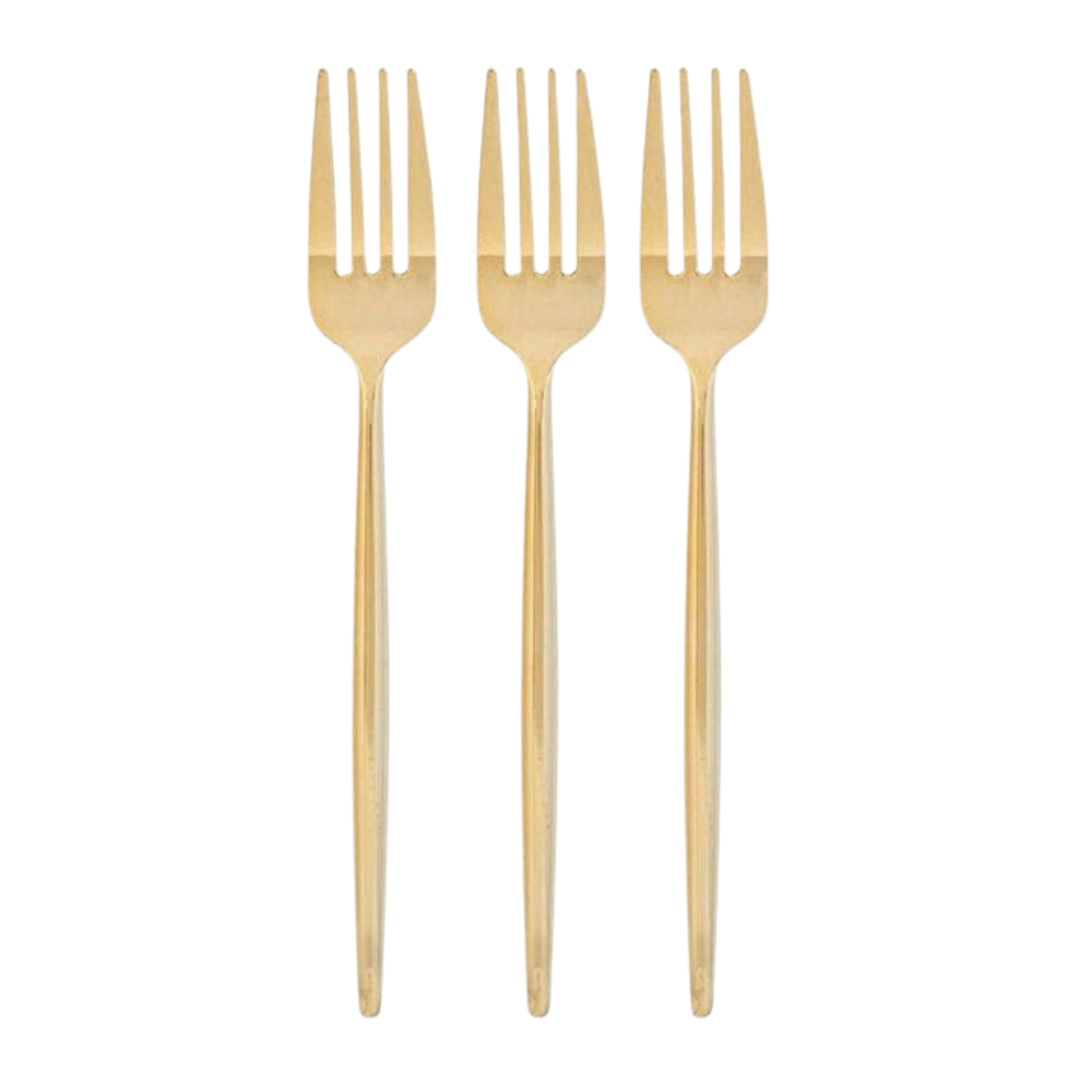Gold Plastic Reusable Forks