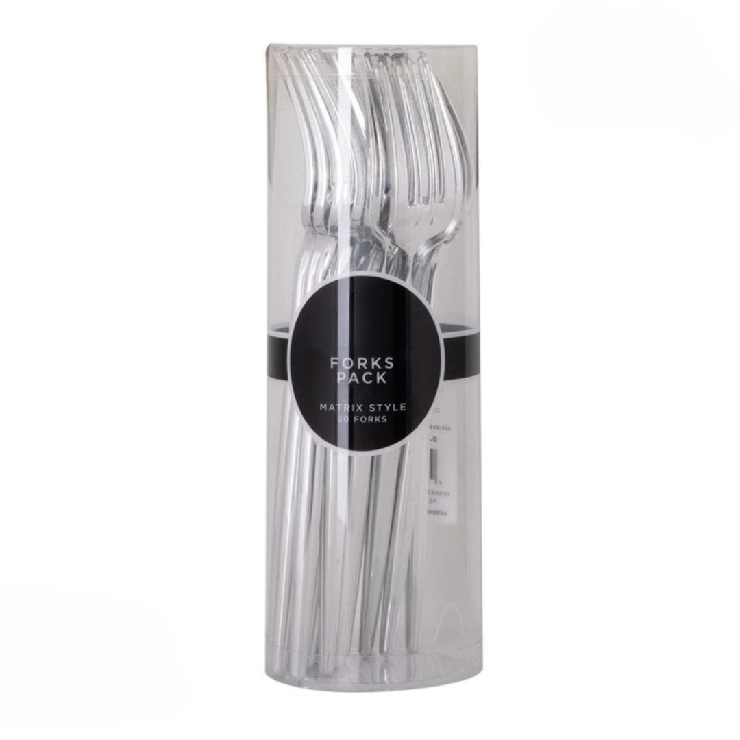 Silver Chic Reusable Forks - 20 pcs