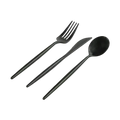 Matrix Black Plastic Cutlery Set - 30 pcs