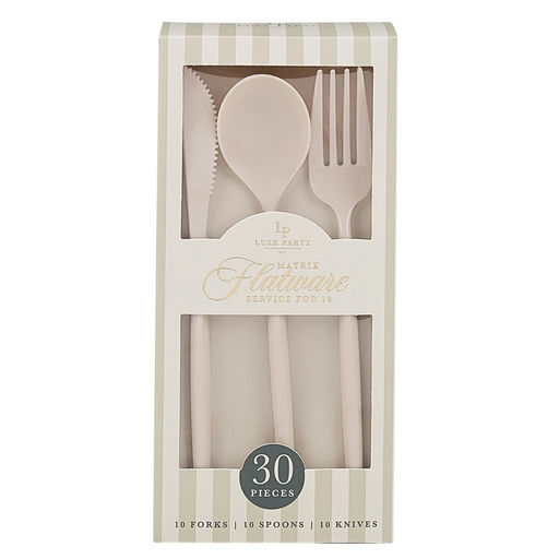 Matrix Linen Plastic Cutlery Set - 30 pcs