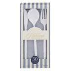 White Matrix Plastic Cutlery Set - 30 pcs