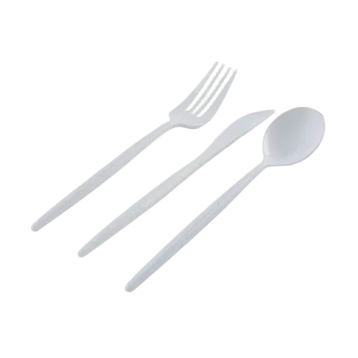 White Matrix Plastic Cutlery Set - 30 pcs