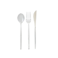 Silver Matrix Plastic Cutlery Set - 60 pcs