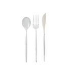 Silver Matrix Plastic Cutlery Set - 60 pcs